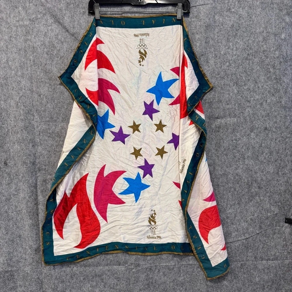 Vtg 1996 Atlanta Olympics Centennial Games‎ Silk Scarf Rare